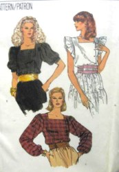 8240 70s SQUARE NECK LOOSE BLOUSE SLEEVES OR NOT PATTERN 6,10